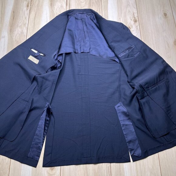 Doriani Milano Men's Navy Blue Notch Lapel Two-Button Blazer Jacket Size 38 US - Picture 4 of 16